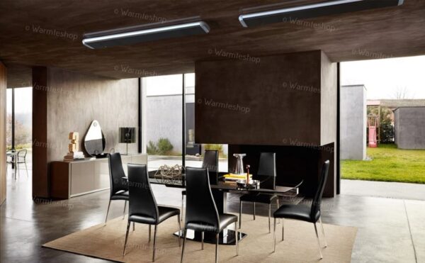 Designwarmtestralers Mo-El Hottop - 1410x201x58 mm Zwart / Dimmer
