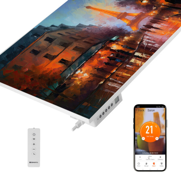 Panneau infrarouge personnalisé Termofol TF-SWTP700 – 500 W, Wi-Fi – vue complémentaire