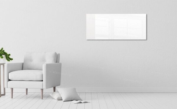 Panneau infrarouge en verre Welltherm – blanc cristal – 930 watts Panneau infrarouge en verre Welltherm - blanc cristal - 930 watts