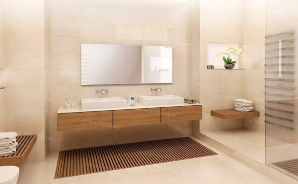 Miroir de chauffage infrarouge — mise en situation