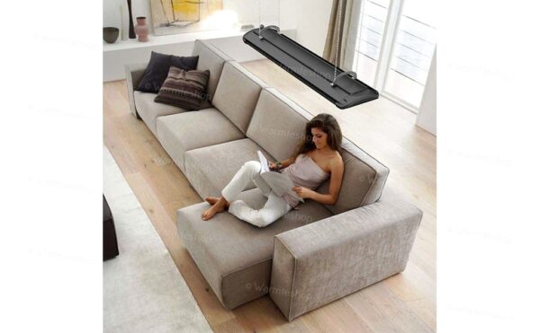 Bandes chauffantes design Mo-El Aaren (ondes moyennes) – 1050x250x75 mm Noir — mise en situation Bandes chauffantes design Mo-El Aaren (ondes moyennes) - 1050x250x75 mm Noir — mise en situation