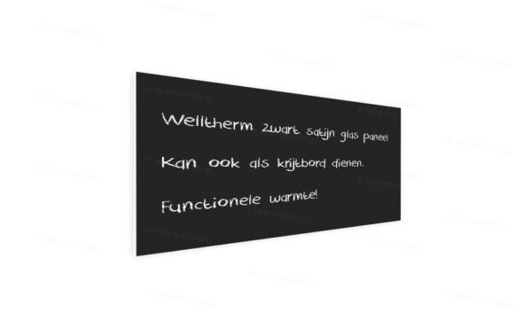 Glazen infraroodpaneel Welltherm - satijnzwart - 930 W